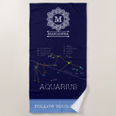 Zodiac Constellation Aquarius Strandlaken (Voorkant)