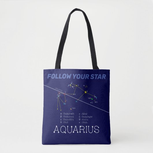 Zodiac Constellation Aquarius Tote Bag (Voorkant)