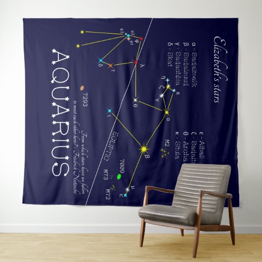 Zodiac Constellation Aquarius Wandkleed (In Situ (horizontaal))