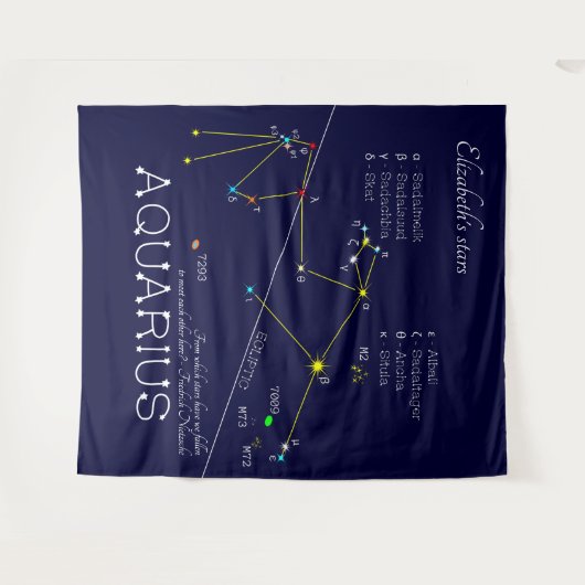 Zodiac Constellation Aquarius Wandkleed (Voorkant (horizontaal))