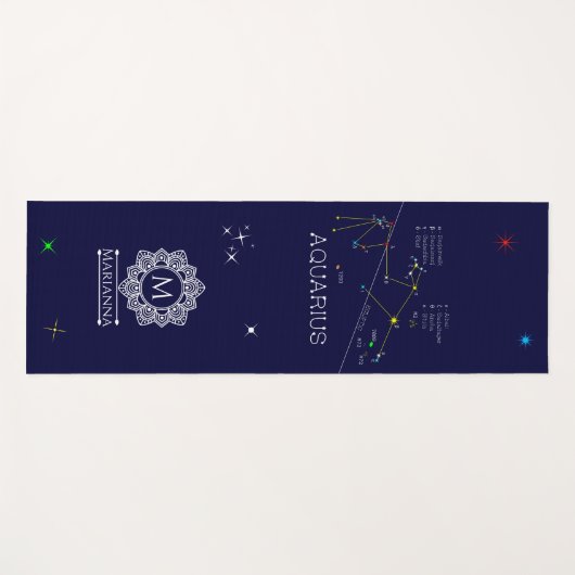 Zodiac Constellation Aquarius Yogamat (Voorkant (horizontaal))