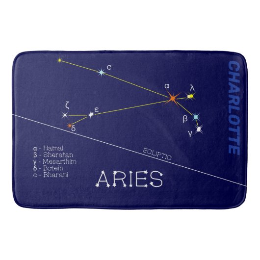 Zodiac Constellation Aries Badmat (Voorkant)