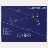 Zodiac Constellation Aries Fleece Deken (Voorkant (Horizontaal))