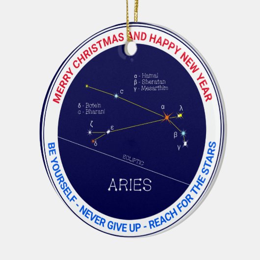 Zodiac Constellation Aries Keramisch Ornament (Links)
