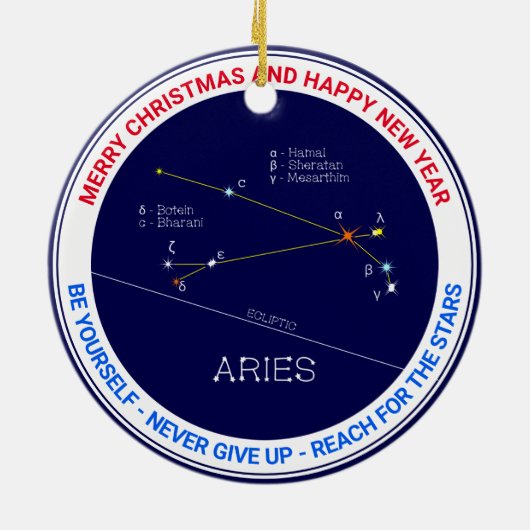 Zodiac Constellation Aries Keramisch Ornament (Achterkant)