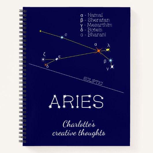 Zodiac Constellation Aries Notitieboek (Voorkant)