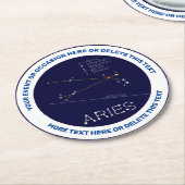 Zodiac Constellation Aries Ronde Kartonnen Onderzetter (Gebogen)
