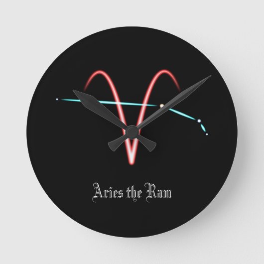 Zodiac Constellation Aries  Ronde Klok (Voorkant)