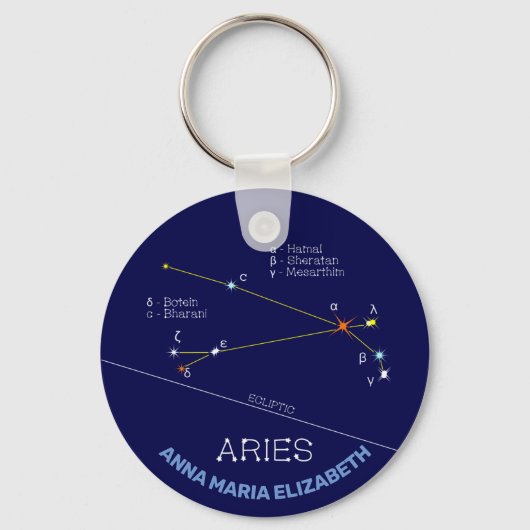 Zodiac Constellation Aries Sleutelhanger (Voorkant)