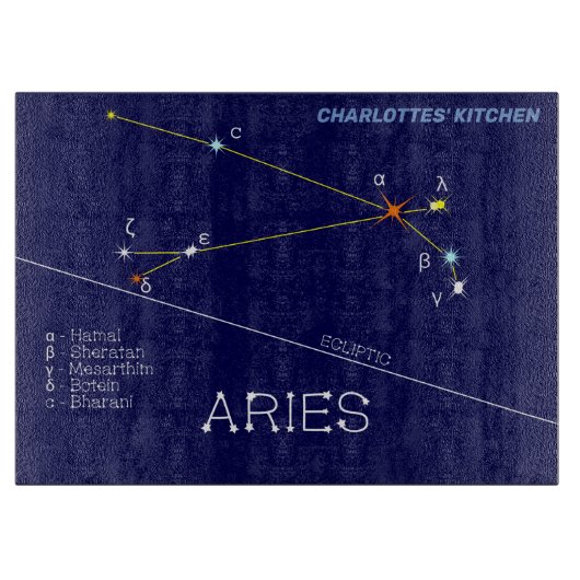 Zodiac Constellation Aries Snijplank (Voorkant)