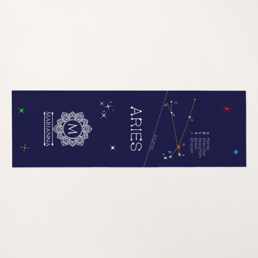 Zodiac Constellation Aries Yogamat (Achterkant (horizontaal))