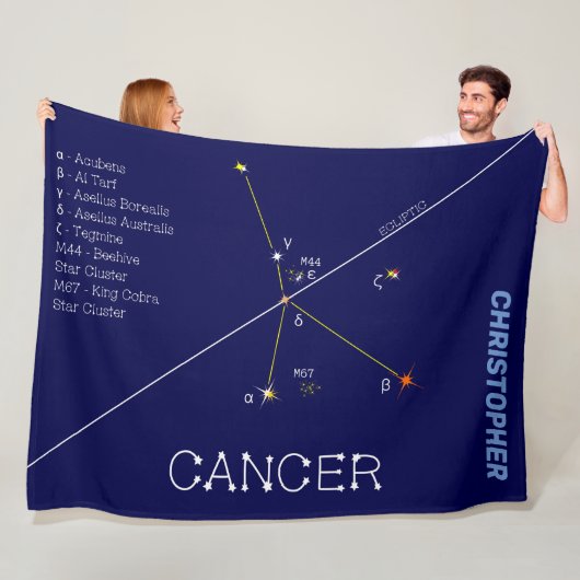 Zodiac Constellation Cancer Fleece Deken (In situ)