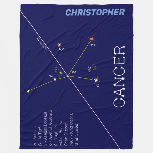 Zodiac Constellation Cancer Fleece Deken (Voorkant)