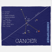 Zodiac Constellation Cancer Fleece Deken (Voorkant (Horizontaal))