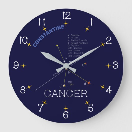 Zodiac Constellation Cancer Grote Klok (Voorkant)