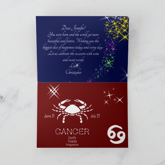 Zodiac Constellation Cancer Kaart (Binnen)