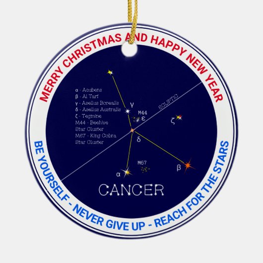 Zodiac Constellation Cancer Keramisch Ornament (Voorkant)