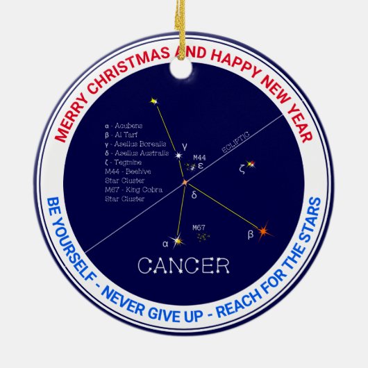 Zodiac Constellation Cancer Keramisch Ornament (Achterkant)