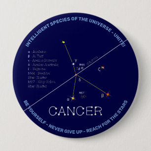 Zodiac Constellation Cancer Ronde Button 4,0 Cm