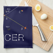 Zodiac Constellation Cancer Theedoek (Quarter Fold)