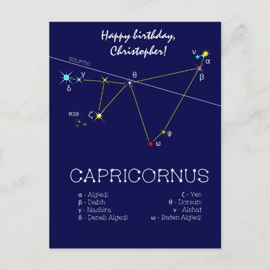 Zodiac Constellation Capricornus Briefkaart (Voorkant)