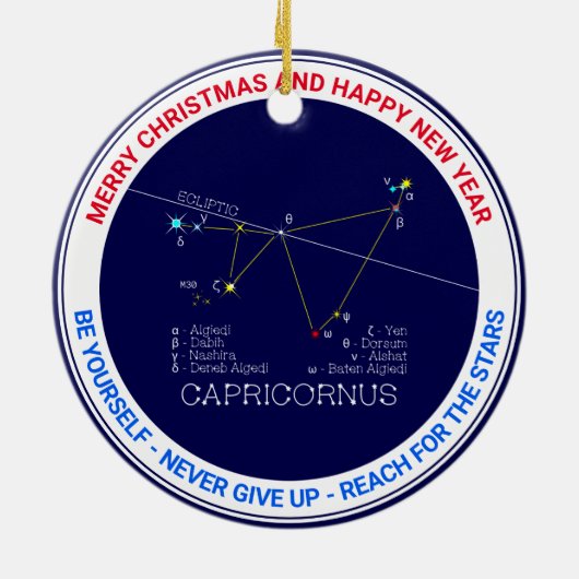 Zodiac Constellation Capricornus Keramisch Ornament (Achterkant)