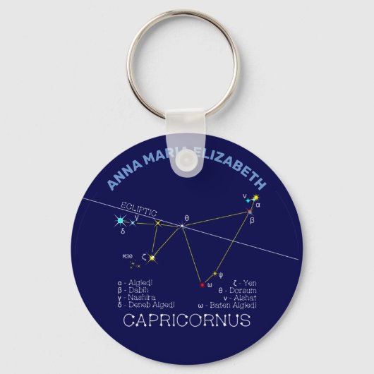 Zodiac Constellation Capricornus Sleutelhanger (Voorkant)