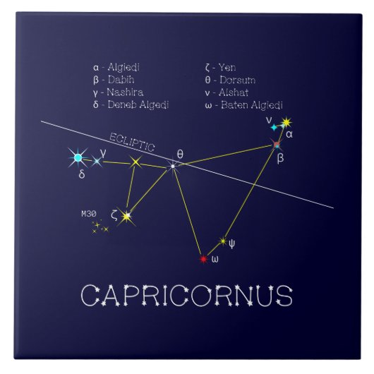 Zodiac Constellation Capricornus Tegeltje (Voorkant)