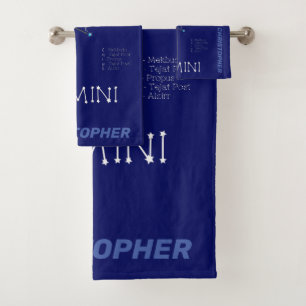 Zodiac Constellation Gemini Bad Handdoek