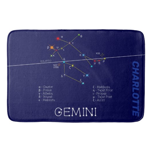 Zodiac Constellation Gemini Badmat (Voorkant)