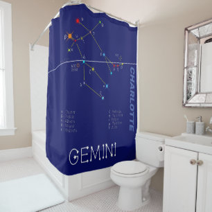 Zodiac Constellation Gemini Douchegordijn