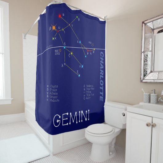 Zodiac Constellation Gemini Douchegordijn (In situ)