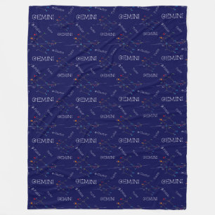 Zodiac Constellation Gemini Fleece Deken