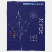 Zodiac Constellation Gemini Fleece Deken (Voorkant)