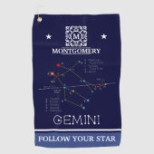 Zodiac Constellation Gemini Golfhanddoek (Voorkant)