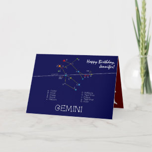 Zodiac Constellation Gemini Kaart