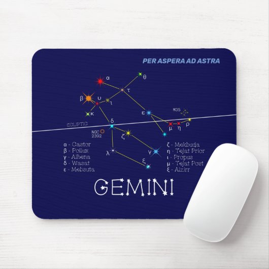 Zodiac Constellation Gemini Muismat (Met muis)