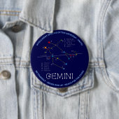 Zodiac Constellation Gemini Ronde Button 4,0 Cm (In situ)