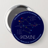 Zodiac Constellation Gemini Ronde Button 4,0 Cm (Voorkant /achterkant)