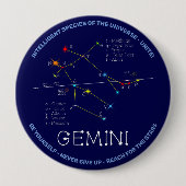 Zodiac Constellation Gemini Ronde Button 4,0 Cm (Voorkant)