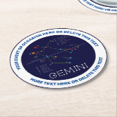 Zodiac Constellation Gemini Ronde Kartonnen Onderzetter (Gebogen)