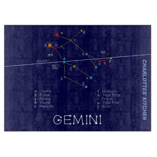Zodiac Constellation Gemini Snijplank (Voorkant)