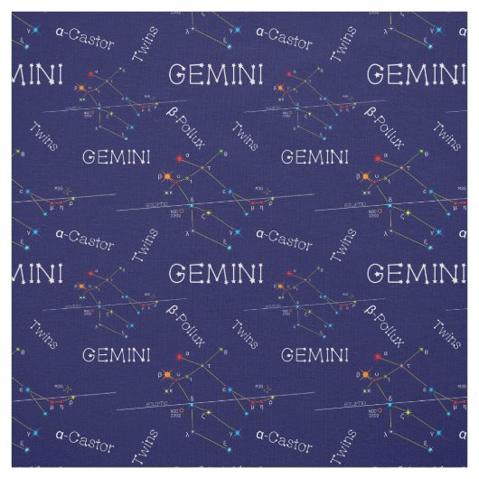Zodiac Constellation Gemini Stof (Swatch)