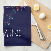 Zodiac Constellation Gemini Theedoek (Quarter Fold)