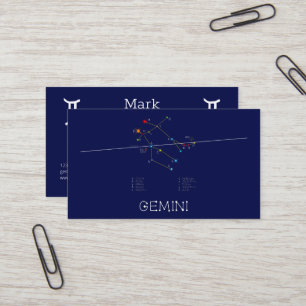 Zodiac Constellation Gemini Visitekaartje