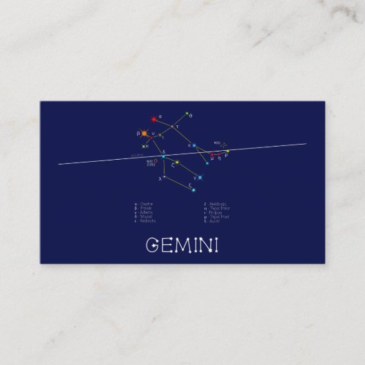 Zodiac Constellation Gemini Visitekaartje (Voorkant)