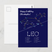 Zodiac Constellation Leo Briefkaart (Voorkant / Achterkant)