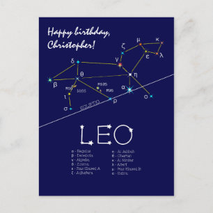 Zodiac Constellation Leo Briefkaart