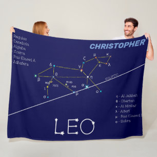 Zodiac Constellation Leo Fleece Deken