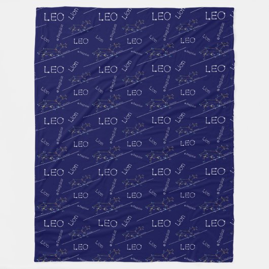 Zodiac Constellation Leo Fleece Deken (Voorkant)